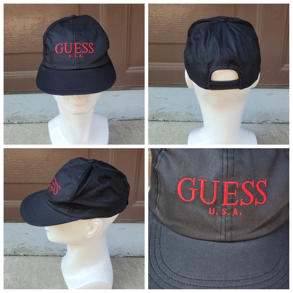Vtg 90s GUESS USA Snapback Hat
